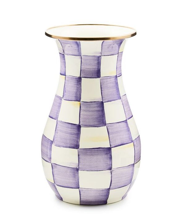 Violet Check Tall Vase