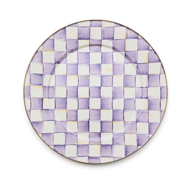 Violet Check Serving Platter
