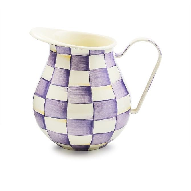 Violet Check Pitcher