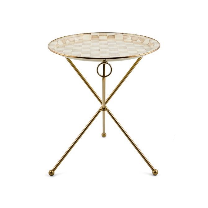 Mocha Check Tilt Accent Table