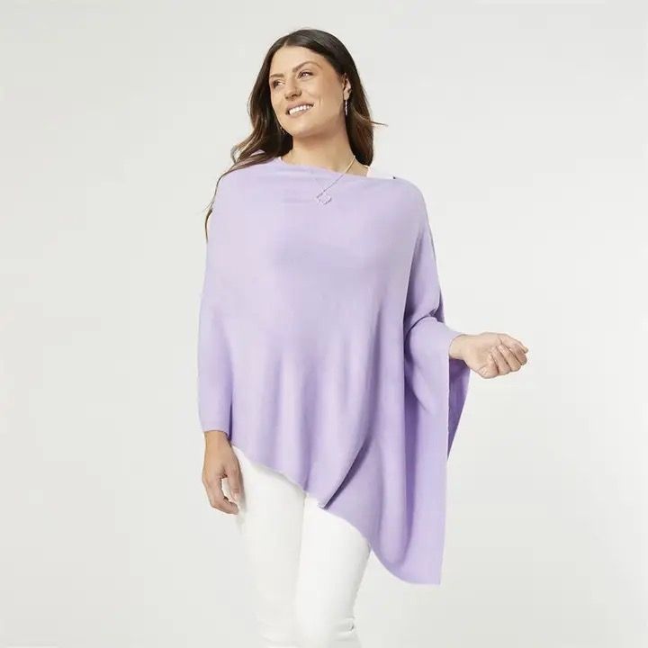 Asymmetrical Poncho Lavender