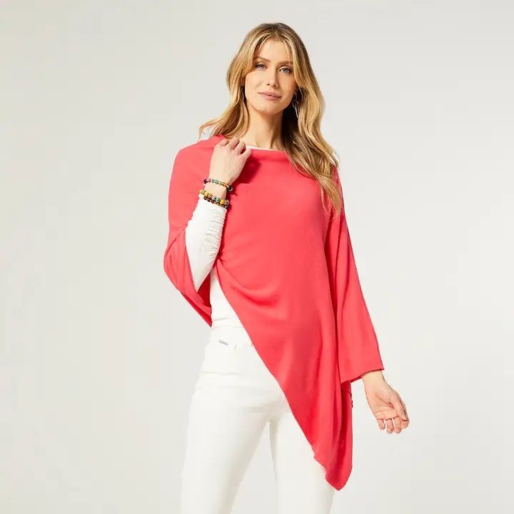 Asymmetrical Poncho Living Coral