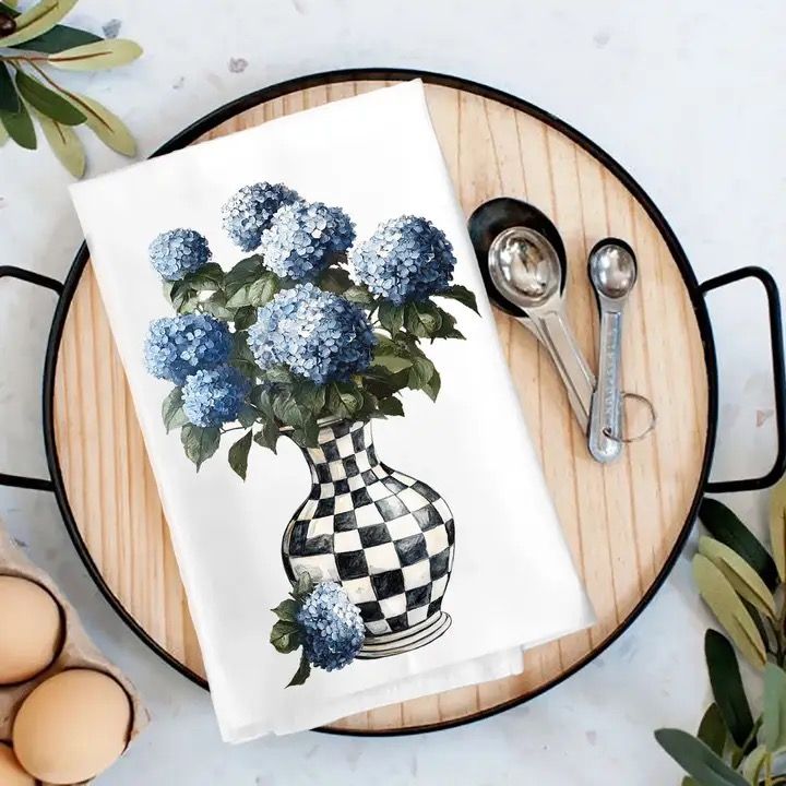 Blue Hydrangea Tea Towel