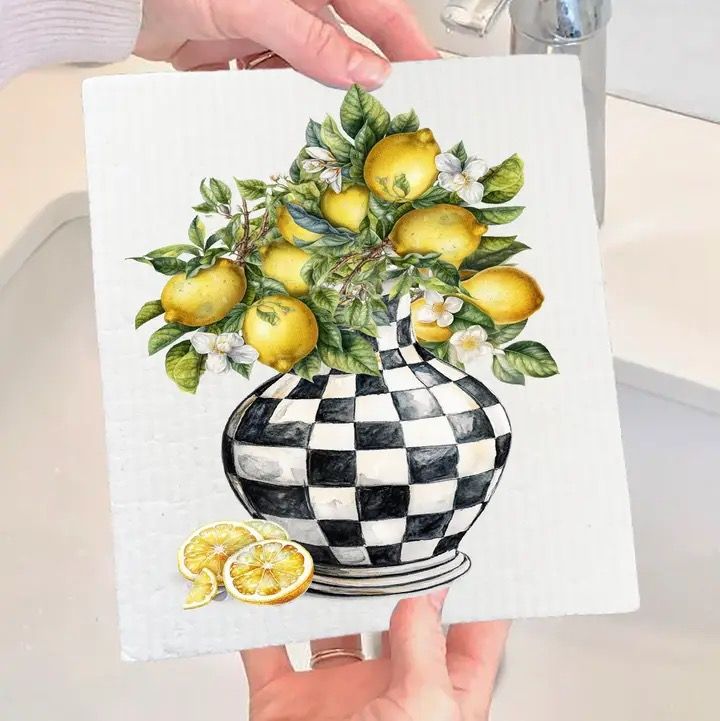 Lemons Swedish Dishcloth