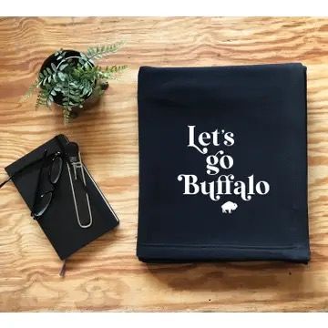 Let’s Go Buffalo Throw Blanket Black