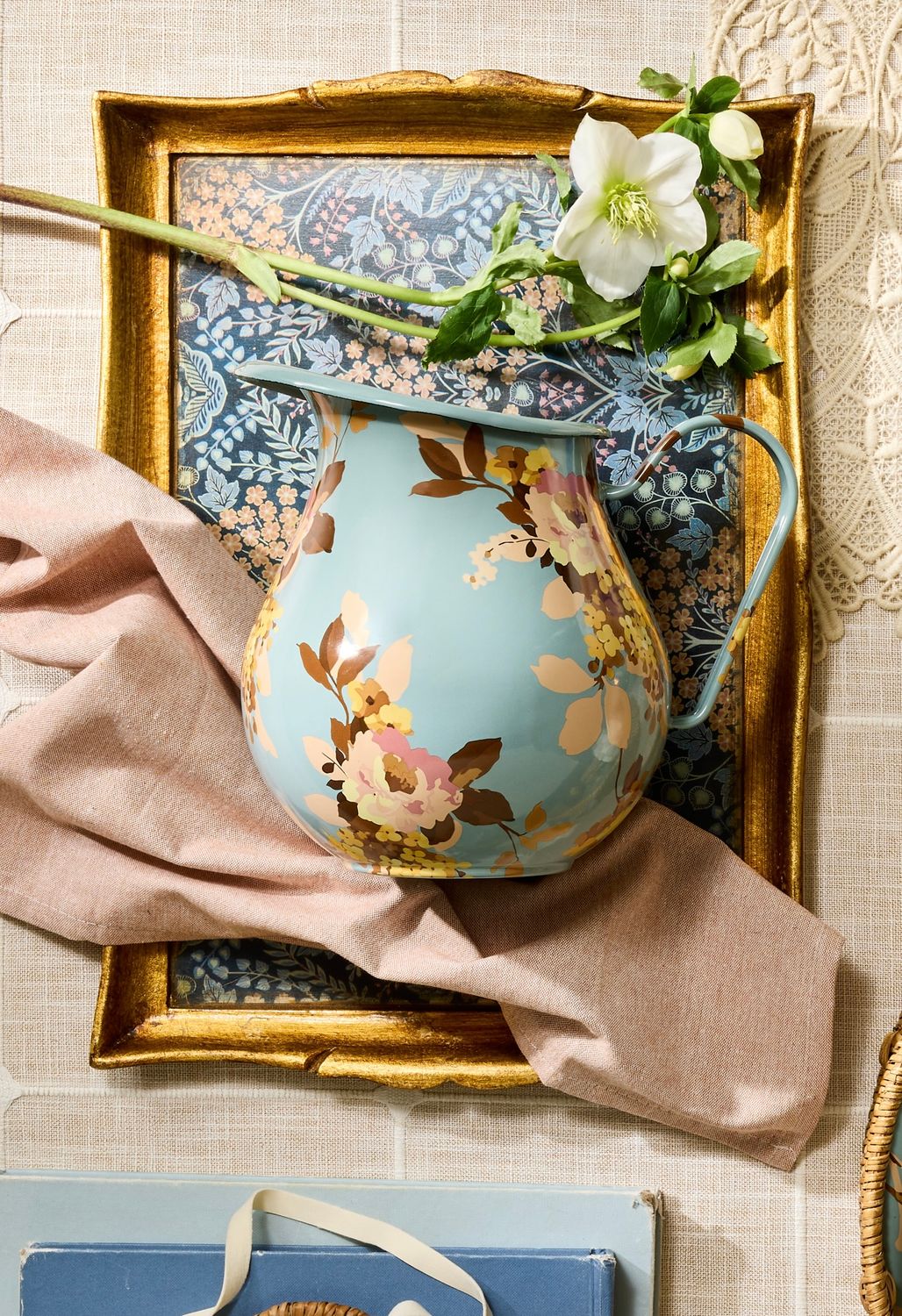 Wild Rose Slate Pitcher