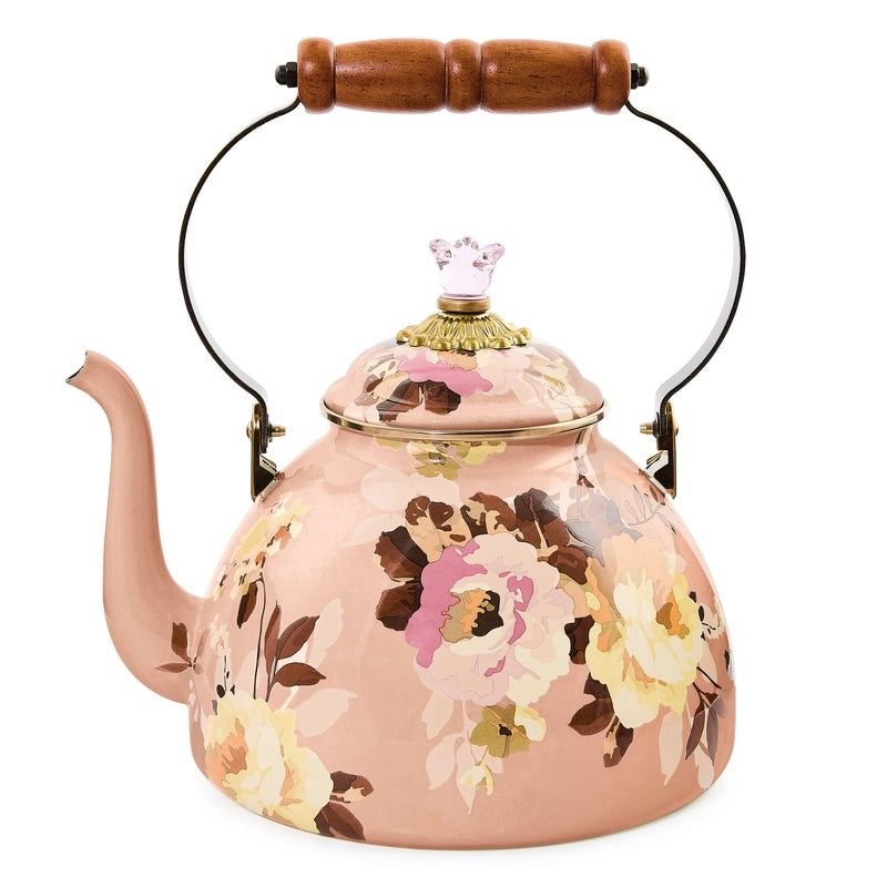 Wild Rose Mauve 3 Qt Tea Kettle