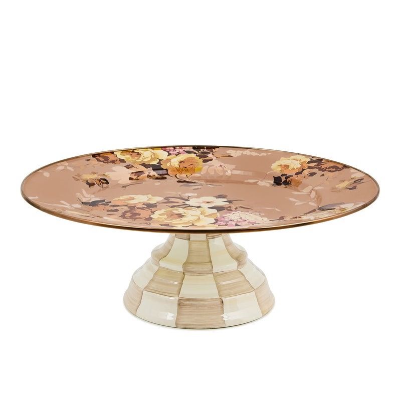 Wild Rose Mauve Large Pedestal Platter