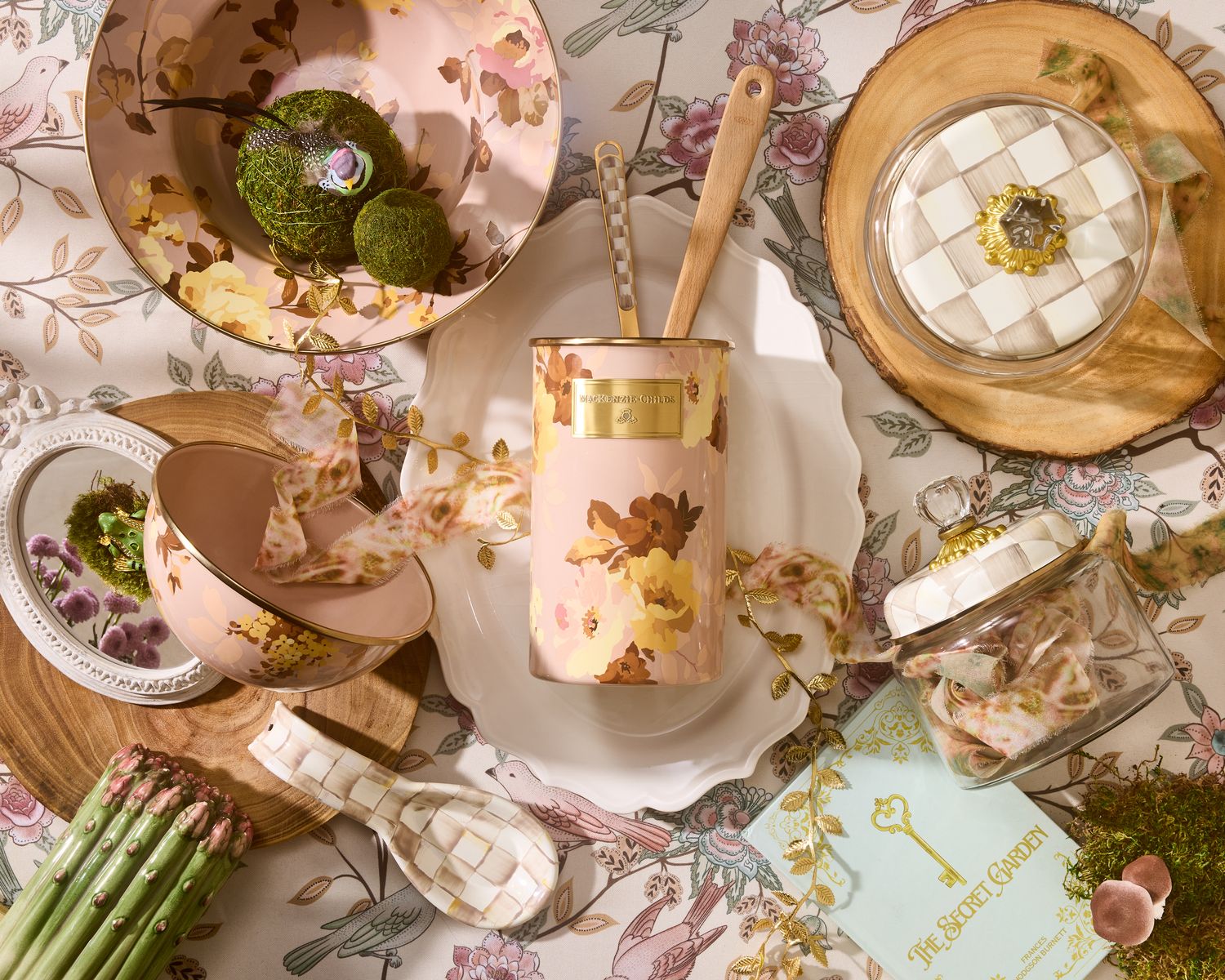 Wild Rose Mauve Utensil Holder