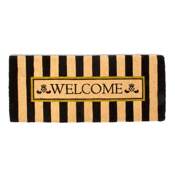 Welcome Awning Stripe Double Door Mat