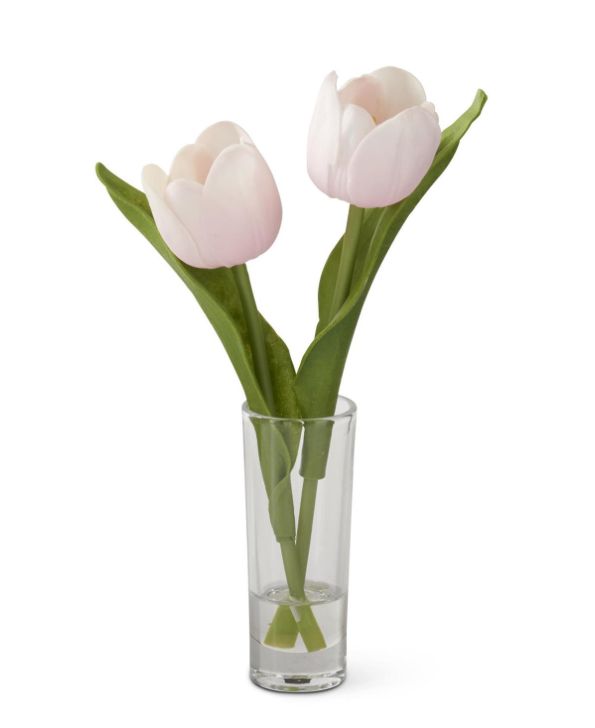 Double Tulip in Glass Vase