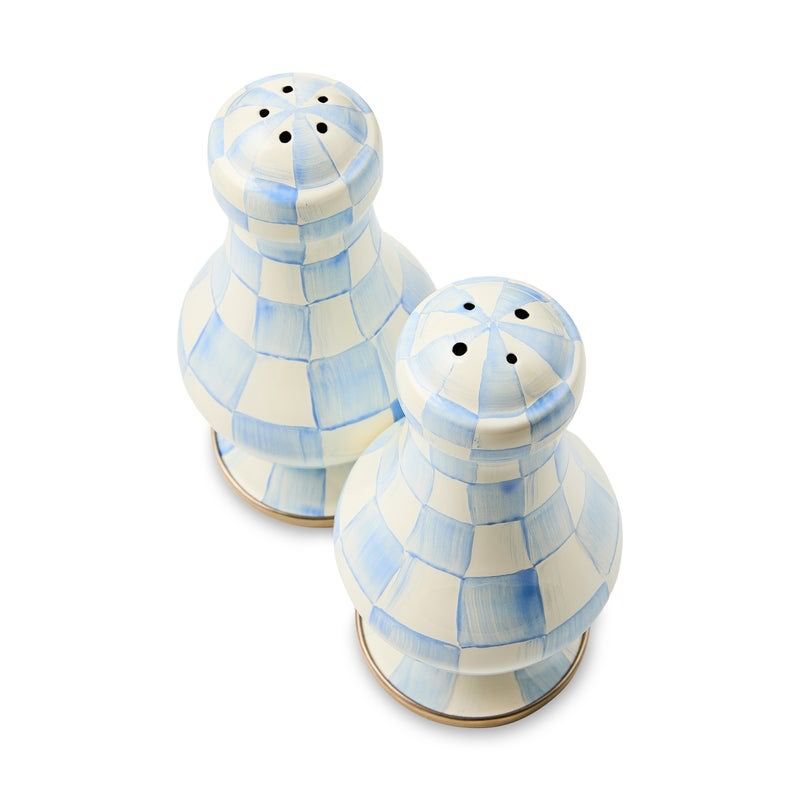 Sky Check Large Salt &amp; Pepper Shakers
