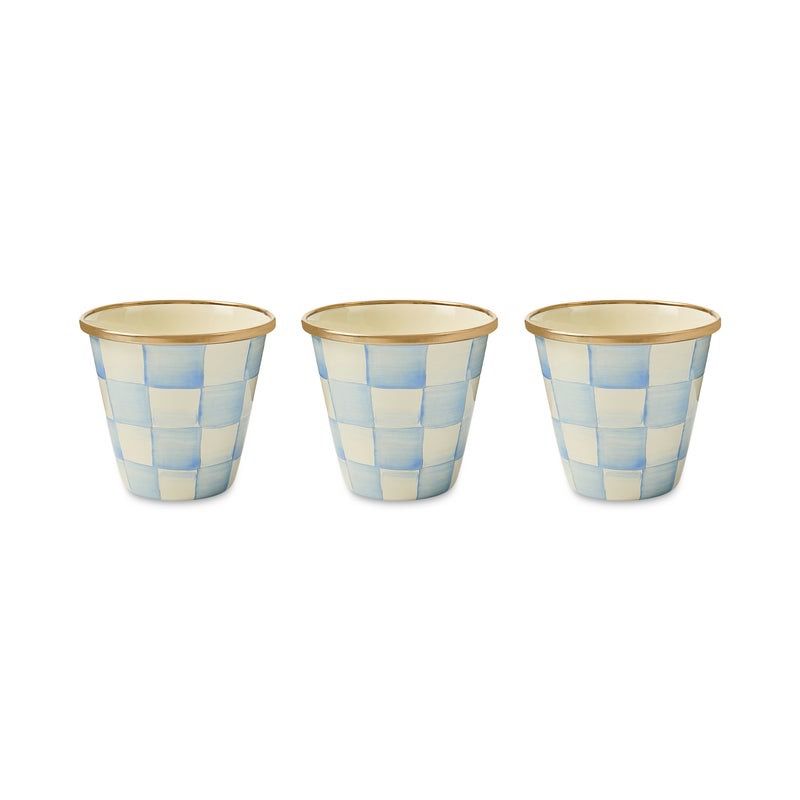 Sky Check Herb Pots Set of 3