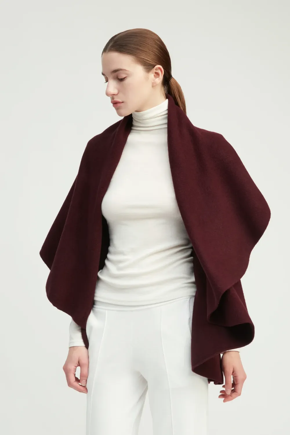 Basic Shawl Vest Raisin