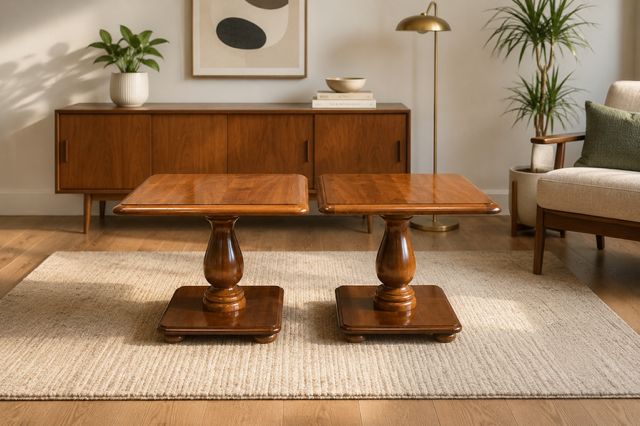 MCM PEDESTAL TABLES
