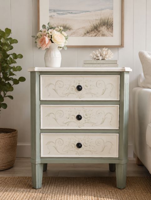 THREE DRAWER ACCENT TABLE
