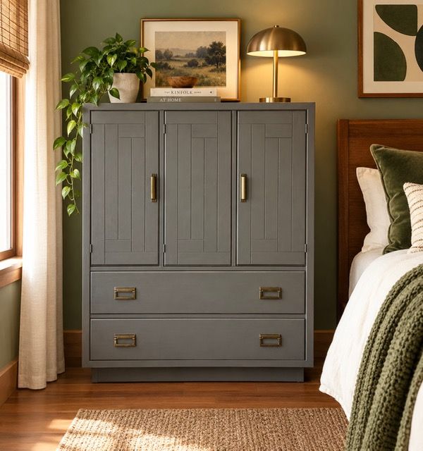 MID CENTURY DRESSER ARMOIRE