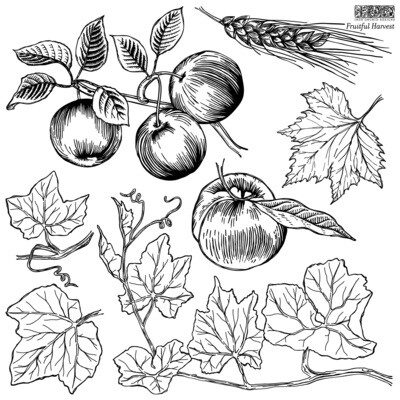Holiday 2021 FRUITFUL HARVEST ~  IOD Decor Stamp 2 gorgeous sheets of FALL