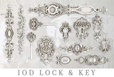 Lock & Key 6" x 10" IOD Decor Mould