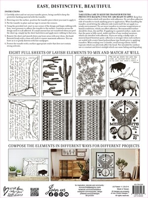 "DESPERADO" 12x16 Pad™ 8 sheets IOD Decor Transfer -