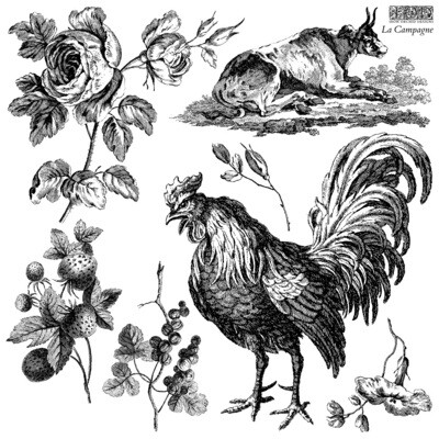" LA CAMPAGNE "   12X12   Set of 2 DECOR STAMPS 2023