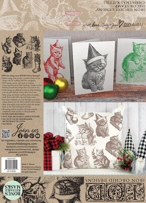 Christmas 2023 "CHRISTMAS KITTIES"   Decor Stamp       12X12