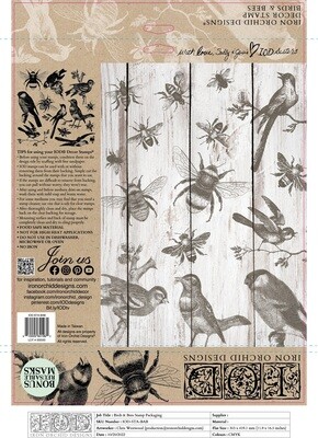 BIRDS &amp; BEES IOD Décor Stamp ~ 12x12