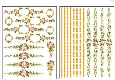 PETITE FLEUR - PINK  2024 PAINT INLAY 12×16 PAD  4pgs LIMITED RELEASE