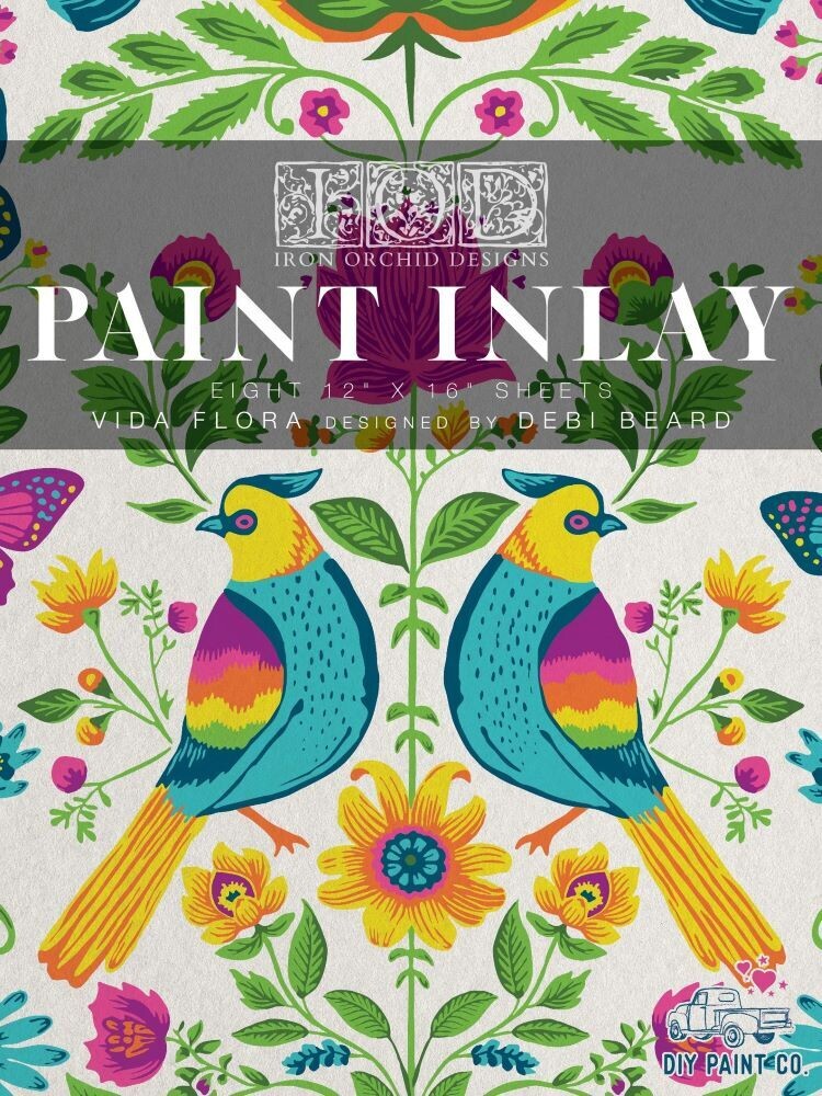 PAINT INLAY &quot; VIDA FLORA &quot; 12×16 PAD  8pgs