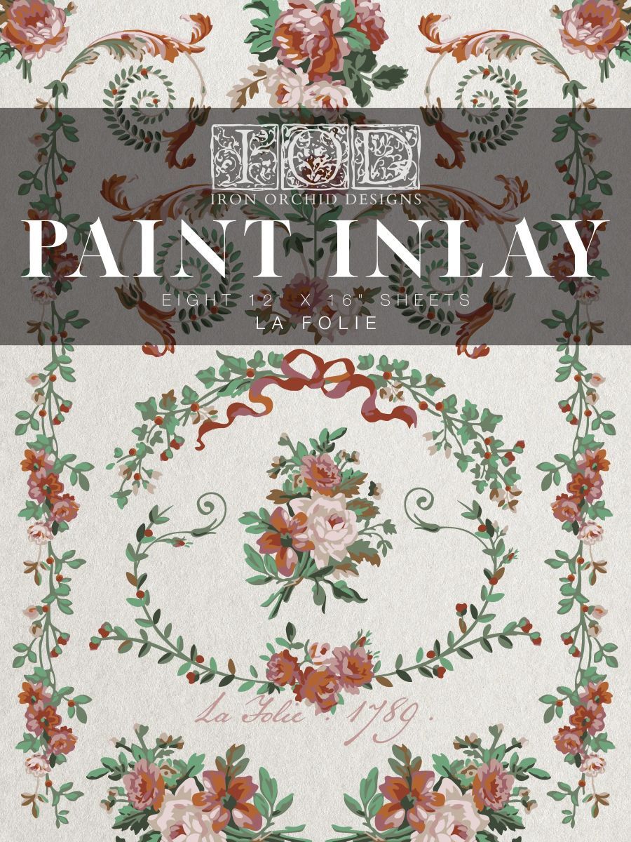 2025 La FOLIE  HOLIDAY  PAINT INLAY &quot;     &quot; 12×16 PAD  8pgs