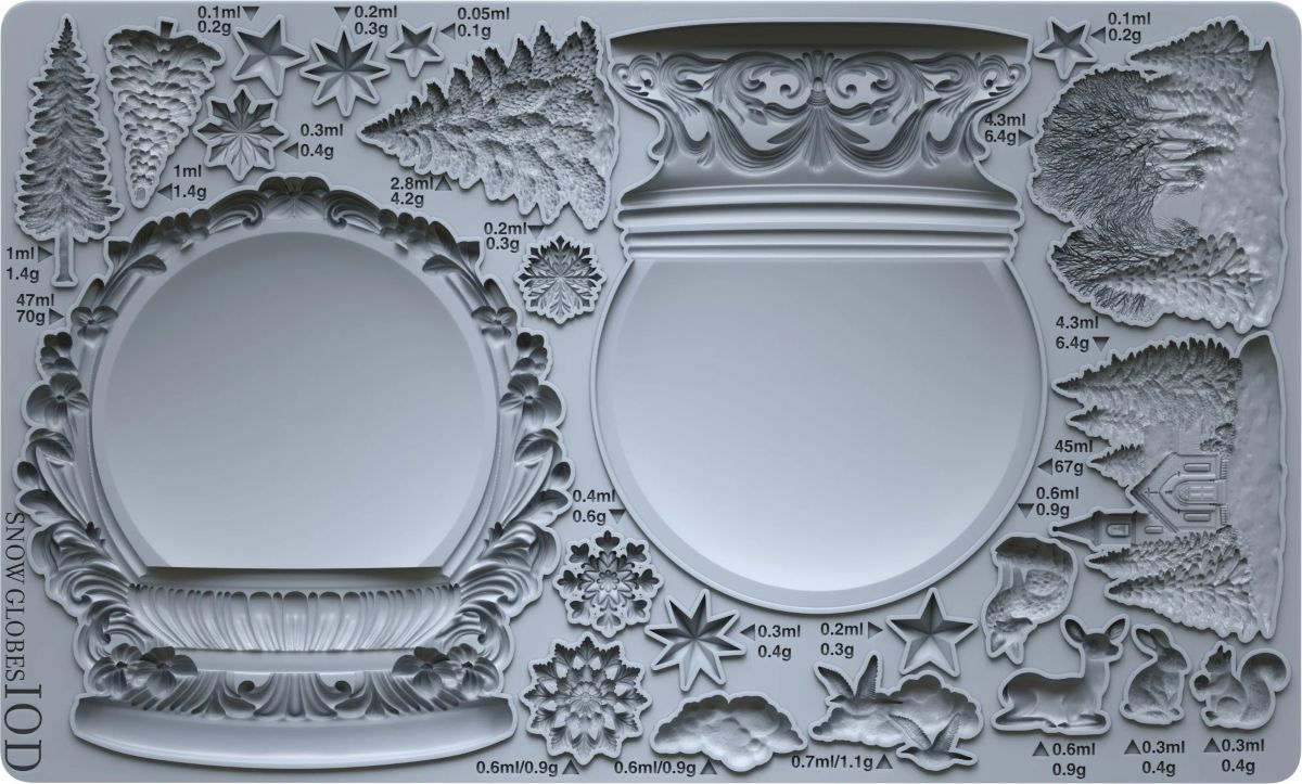 2025  IOD  SNOW GLOBES 6X10 Christmas Mould