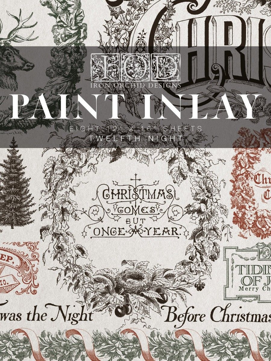 2025 TWELFTH NIGHT HOLIDAY  PAINT INLAY &quot;     &quot; 12×16 PAD  8pgs
