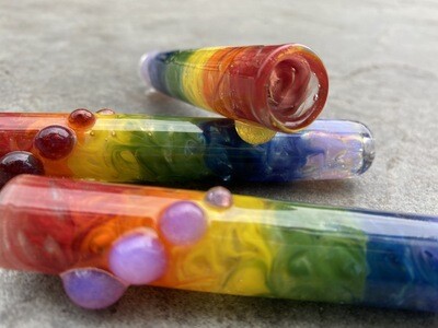 Rainbow Chillum By Oxy Glass