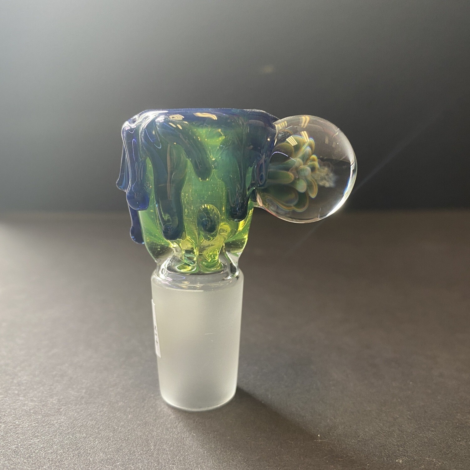 Green Slime With Blue Drips &amp; Marble Slide 18mm