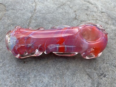 Pink Swirl Heavy Hand Pipe By Glass By Nobody