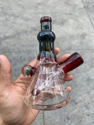 Green/Red 14mm Rig With Marble By Mustard Glass