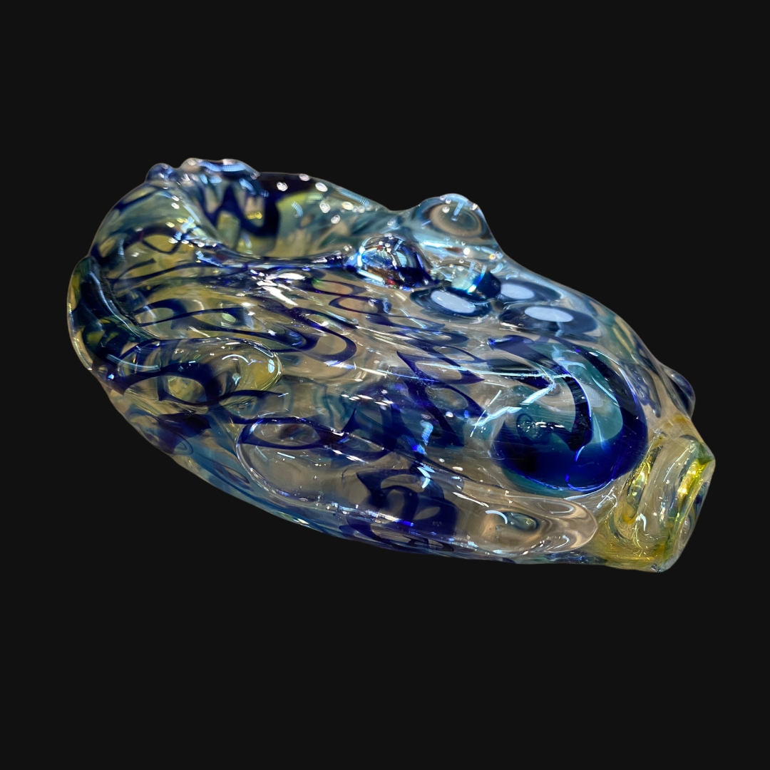 Blue Clear With Fume Goddess Pipe By Nobody Glass