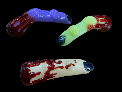 Custom Zombie Finger Chillum Pipe
