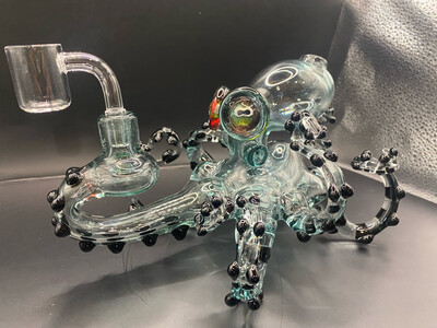 Clear Aqua Octopus Rig By Pacini Glass
