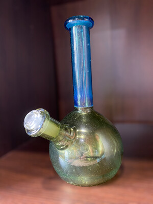 Custom 7.5” Green/Blue Waterpipe By Oxy Glass
