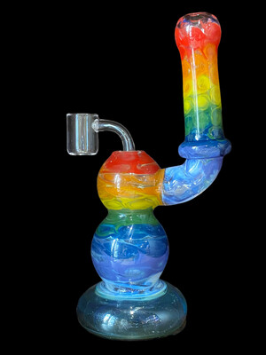Custom Rainbow 9” Bubbler Rig By Oxy Glass