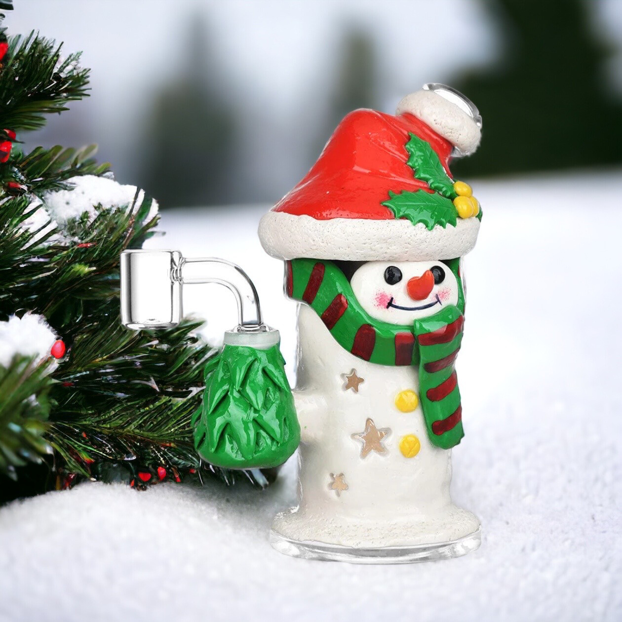 Seasonal Snowman Dab Rig 6.75”