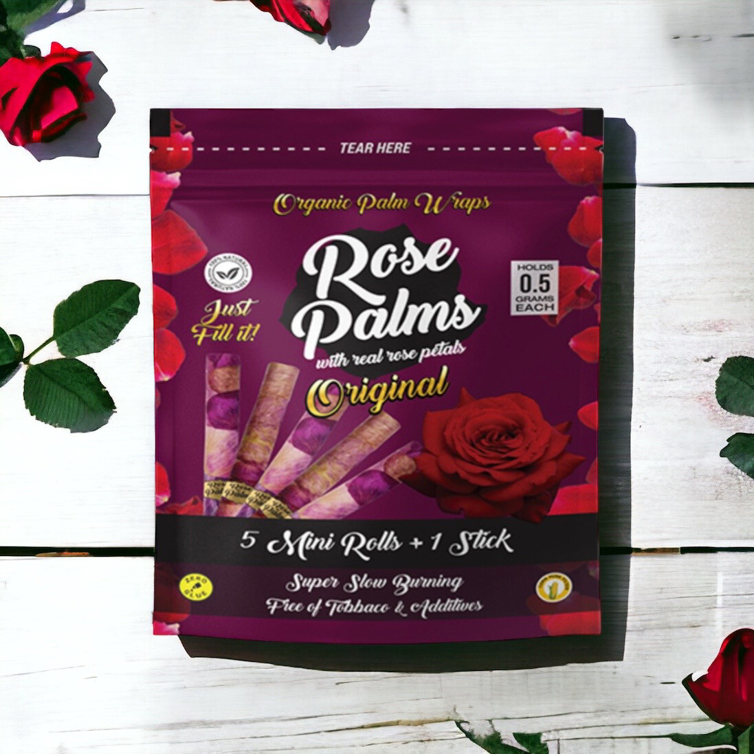 Organic Rose Palm Wraps Mini 5ct