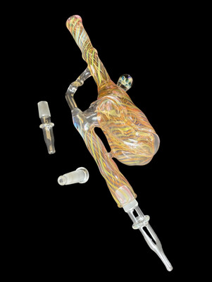 Custom Handblown Water Filtered  Nectar Collector With 3 Hole Perc And Attachments