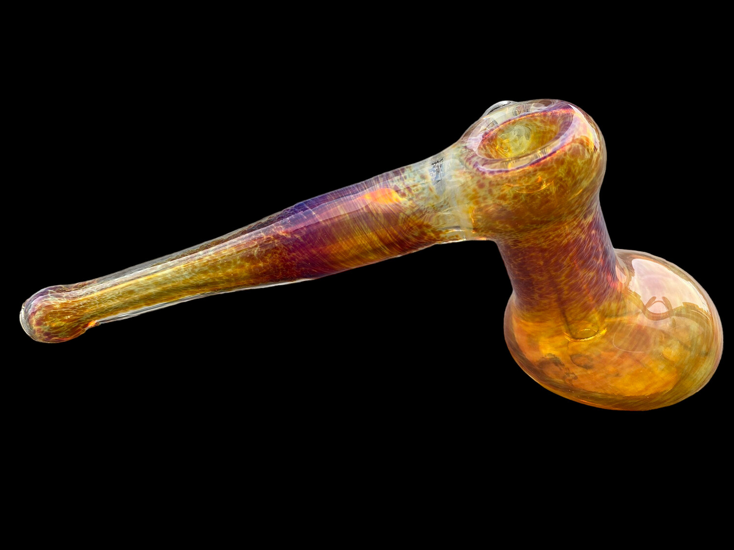 Orange Rainbow Fumed Hammer Bubbler