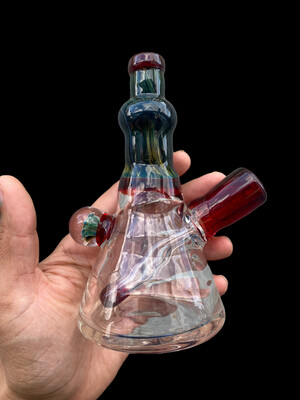 Green/Red 14mm Rig With Marble By Mustard Glass