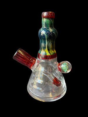 Green/Red 14mm Rig With Marble By Mustard Glass