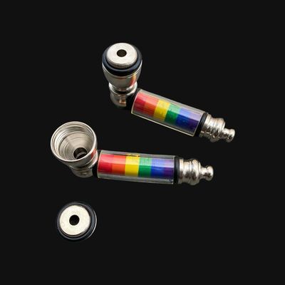 Metal Rainbow Striped Pipe 3”