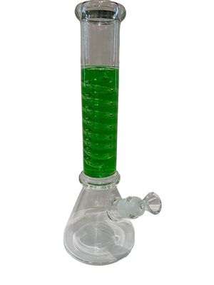 Green Glycerin Beaker Waterpipe 13.5”