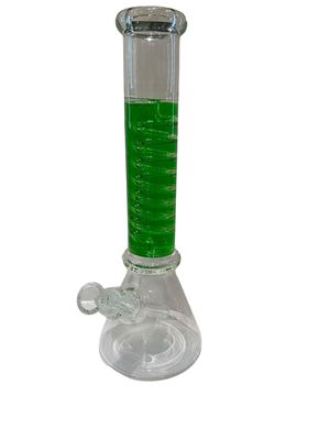 Green Glycerin Beaker Waterpipe 13.5”
